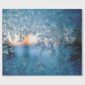 Blauwe vorst Winterkerstavond Cadeaupapier (Vlak)