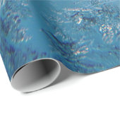 Blauwe vorst Winterkerstavond Cadeaupapier (Rol Hoek)