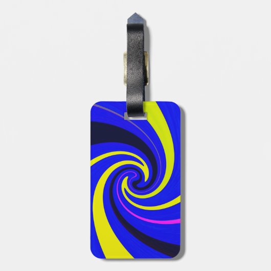 Blauwe vortex bagagelabel (Achterkant verticaal)