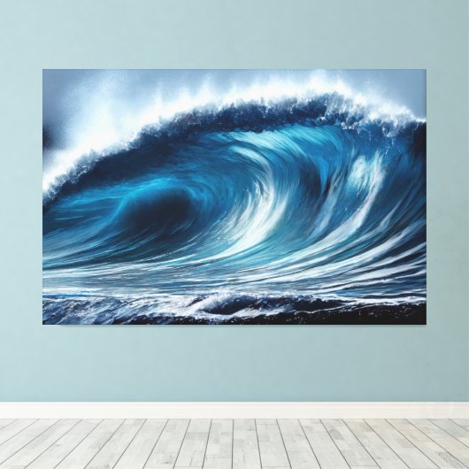 Blauwe Vortex Canvas Afdruk (Insitu (Houten vloer))