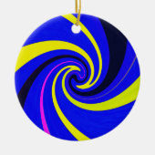 Blauwe vortex keramisch ornament (Voorkant)