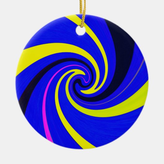 Blauwe vortex keramisch ornament (Voorkant)