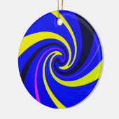 Blauwe vortex keramisch ornament (Links)