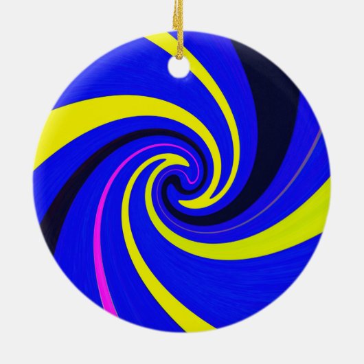 Blauwe vortex keramisch ornament (Achterkant)
