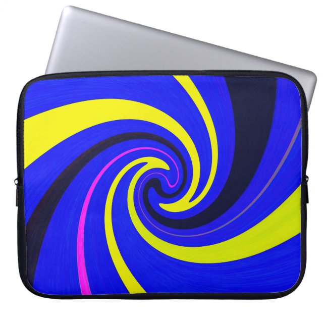Blauwe vortex laptop sleeve (Voorkant)