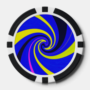 Blauwe vortex poker chips
