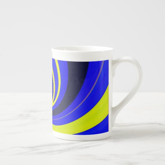 Blauwe vortex porselein kop (Rechts)