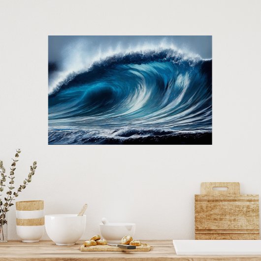 Blauwe Vortex Poster (Keuken)