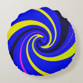 Blauwe vortex rond kussen (Achterkant)