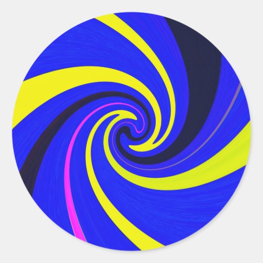 Blauwe vortex ronde sticker (Voorkant)