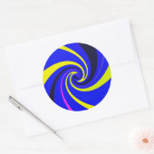 Blauwe vortex ronde sticker (Envelop)