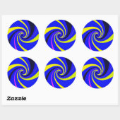 Blauwe vortex ronde sticker (Vel)