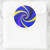 Blauwe vortex ronde sticker (Tas)