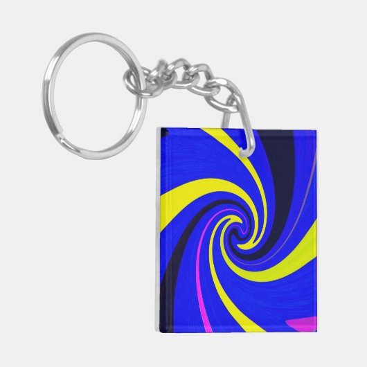 Blauwe vortex sleutelhanger (Voorkant Links)