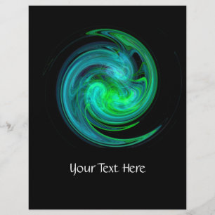 BLAUWE VORTEX VAN GROEN LICHT IN ZWART FLYER