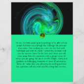 BLAUWE VORTEX VAN GROEN LICHT IN ZWART FLYER (Achterkant)