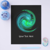 BLAUWE VORTEX VAN GROEN LICHT IN ZWART FLYER (Enkel)