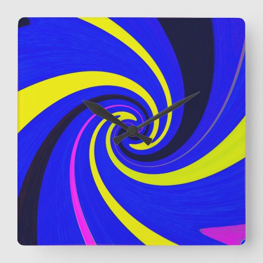 Blauwe vortex vierkante klok (Voorkant)