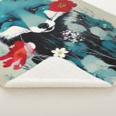 Blauwe vos sherpa deken (3/4)