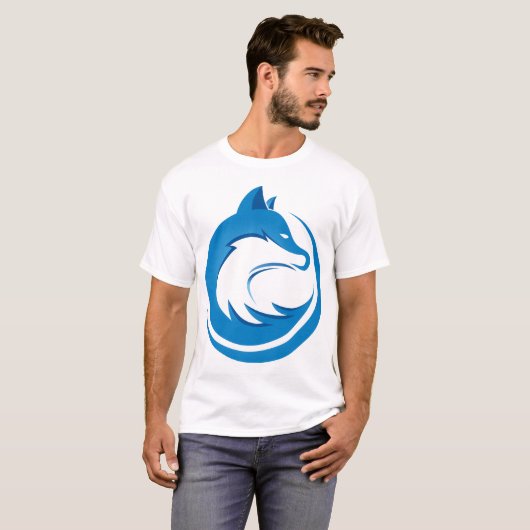 Blauwe vos t-shirt (Voorkant volledig)