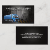 blauwe vrachtwagen | 18 Wheeler | bouwterrein Visitekaartje (Voorkant / Achterkant)