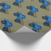 Blauwe vrachtwagen cadeaupapier (Hoek)