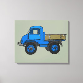 Blauwe vrachtwagen canvas afdruk