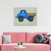 Blauwe vrachtwagen canvas afdruk (Insitu (Woonkamer))