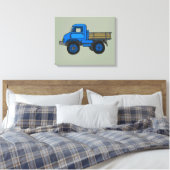 Blauwe vrachtwagen canvas afdruk (Insitu (Slaapkamer))