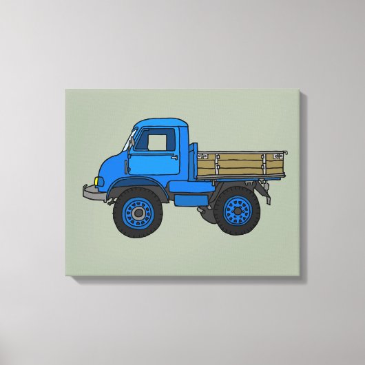Blauwe vrachtwagen canvas afdruk (Voorkant)