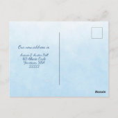 Blauwe Vrachtwagen en Huis We zijn Moving Briefkaart (Achterkant)