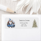 Blauwe Vrachtwagen Gnomen Vakantie Aangepast adre Etiket (Insitu)