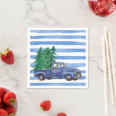 Blauwe Vrachtwagen Kerst Servetten Custom (Insitu)