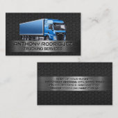 blauwe vrachtwagen | Koolstofstalen achtergrond Visitekaartje (Voorkant / Achterkant)
