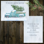 blauwe vrachtwagen met kerstboom feestdagenkaart<br><div class="desc">Of je nu groeten stuurt aan geliefden of collega's, deze kerstkaart roept zeker gevoelens van nostalgie en verrukking op. Het is een prachtige manier om de magie van het vakantieseizoen te delen en glimlachen te verspreiden. Stuur een oprechte boodschap of voeg een gepersonaliseerde touch toe om het echt uniek te...</div>