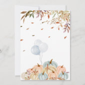 Blauwe Vrachtwagen Pompoen Baby shower Kaart (Achterkant)