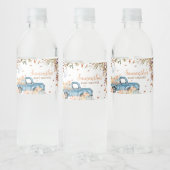 Blauwe Vrachtwagen Pompoen Baby shower Waterfles Etiket (Flessen)