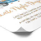 Blauwe Vrachtwagen Pompoen Late Night Luiers Baby  Poster (Hoek)