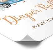 Blauwe Vrachtwagen Pompoen Luier Raffle Baby showe Poster (Hoek)