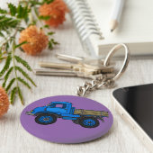 Blauwe vrachtwagen sleutelhanger (Zijkant)