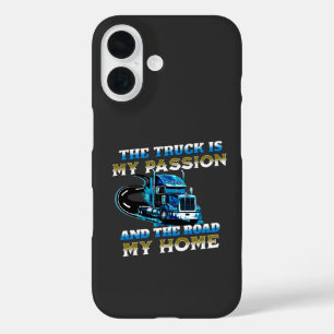 Blauwe Vrachtwagen Snelheid Road Passion Home Driv iPhone 16 Hoesje