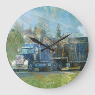 Blauwe Vrachtwagen Wall Clock Grote Klok