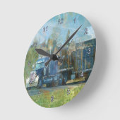 Blauwe Vrachtwagen Wall Clock Ronde Klok (Hoek)