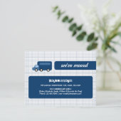 Blauwe vrachtwagenaankondiging aankondiging (Staand voorkant)