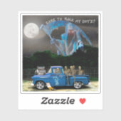 Blauwe vrachtwagenbemanning sticker (Vel)