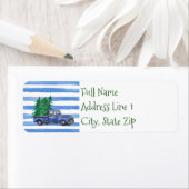 Blauwe vrachtwagenboom etiket (Insitu)