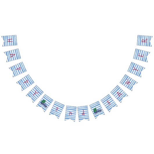 Blauwe vrachtwagenboom Gedekte jaarbanner Vlaggetjes (Alle)