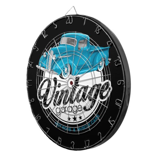 blauwe vrachtwagens dartbord (Voorkant Rechts)