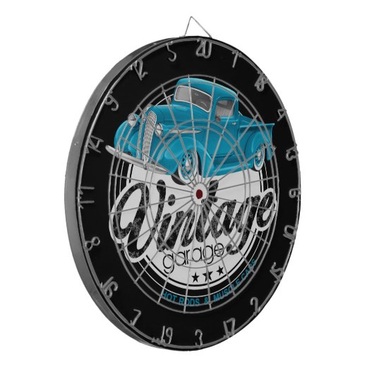  blauwe vrachtwagens dartbord (Voorkant Links)