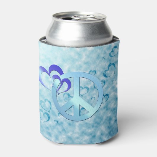 Blauwe vrede blikjeskoeler (Blikje Voorkant)